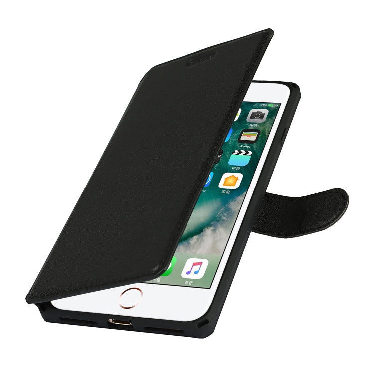 Plain Texture Horizontal Flip PU Leather Case with Holder & Card Slots & Photo Frame & Wallet & Strap For iPhone 7 Plus / 8 Plus