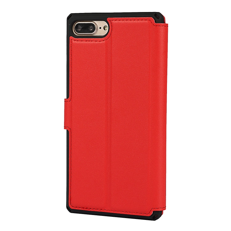 Plain Texture Horizontal Flip PU Leather Case with Holder & Card Slots & Photo Frame & Wallet & Strap For iPhone 7 Plus / 8 Plus