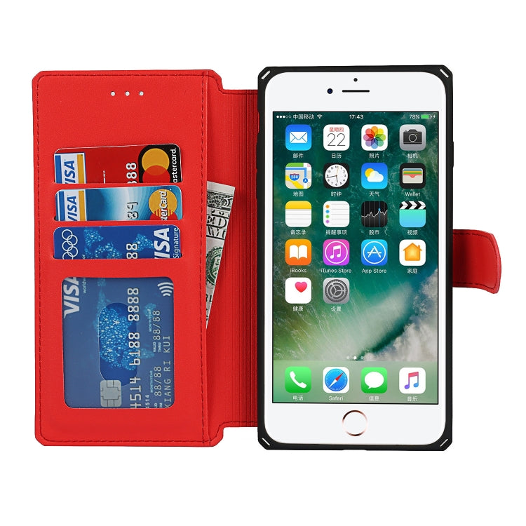 Plain Texture Horizontal Flip PU Leather Case with Holder & Card Slots & Photo Frame & Wallet & Strap For iPhone 7 Plus / 8 Plus