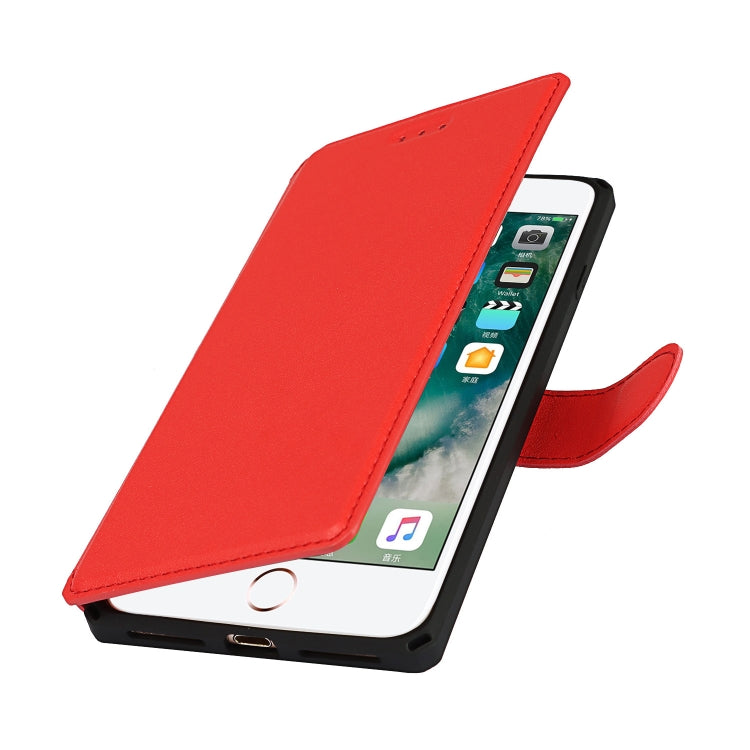 Plain Texture Horizontal Flip PU Leather Case with Holder & Card Slots & Photo Frame & Wallet & Strap For iPhone 7 Plus / 8 Plus