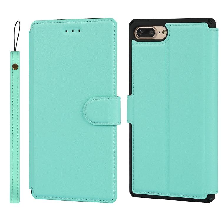 Plain Texture Horizontal Flip PU Leather Case with Holder & Card Slots & Photo Frame & Wallet & Strap For iPhone 7 Plus / 8 Plus