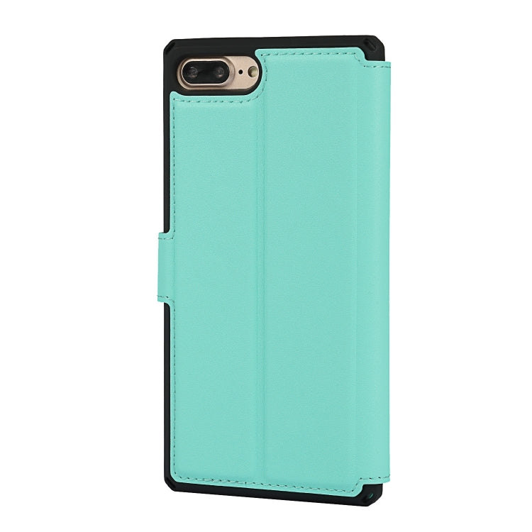 Plain Texture Horizontal Flip PU Leather Case with Holder & Card Slots & Photo Frame & Wallet & Strap For iPhone 7 Plus / 8 Plus