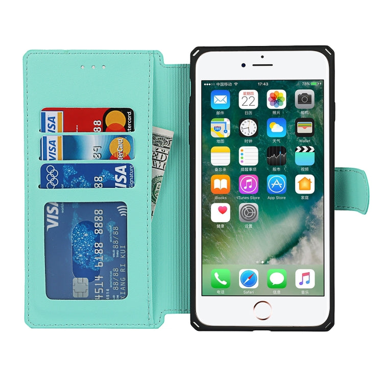 Plain Texture Horizontal Flip PU Leather Case with Holder & Card Slots & Photo Frame & Wallet & Strap For iPhone 7 Plus / 8 Plus