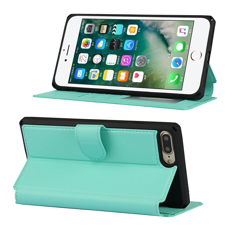 Plain Texture Horizontal Flip PU Leather Case with Holder & Card Slots & Photo Frame & Wallet & Strap For iPhone 7 Plus / 8 Plus