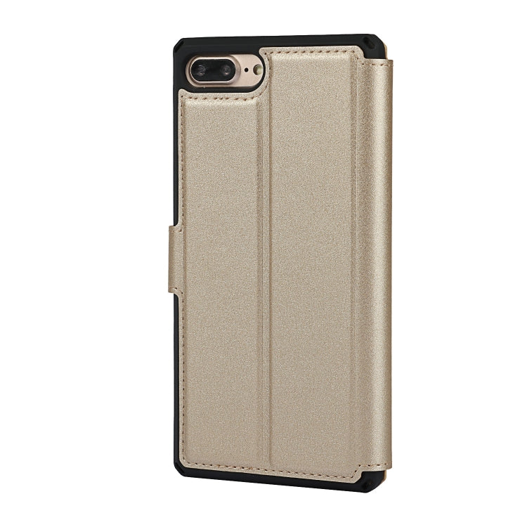 Plain Texture Horizontal Flip PU Leather Case with Holder & Card Slots & Photo Frame & Wallet & Strap For iPhone 7 Plus / 8 Plus