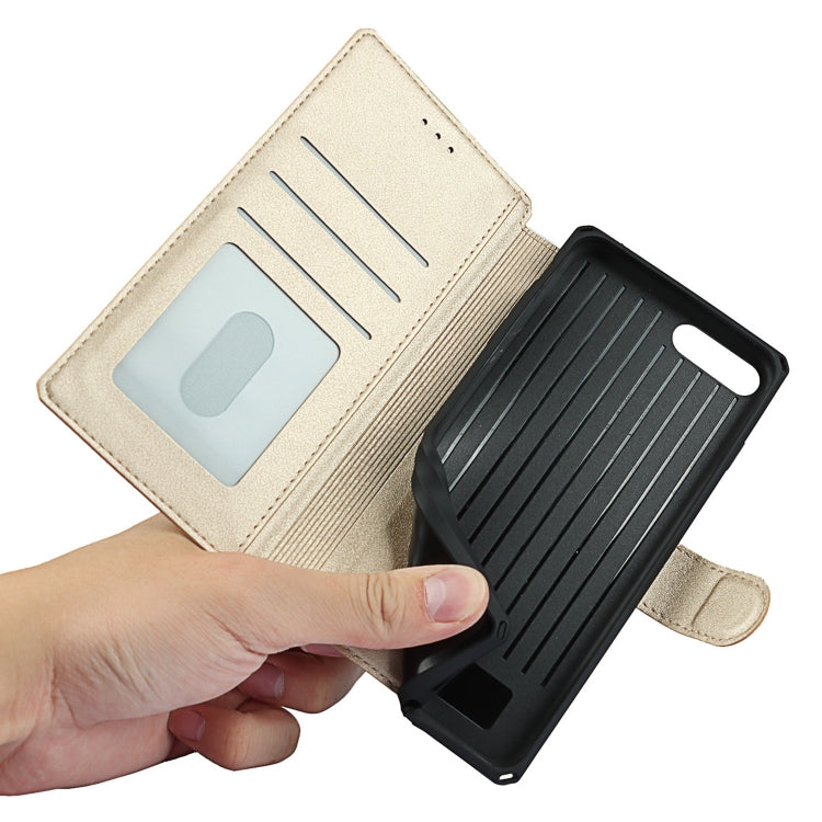 Plain Texture Horizontal Flip PU Leather Case with Holder & Card Slots & Photo Frame & Wallet & Strap For iPhone 7 Plus / 8 Plus