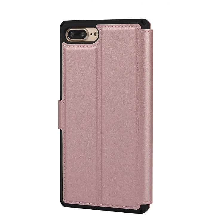 Plain Texture Horizontal Flip PU Leather Case with Holder & Card Slots & Photo Frame & Wallet & Strap For iPhone 7 Plus / 8 Plus