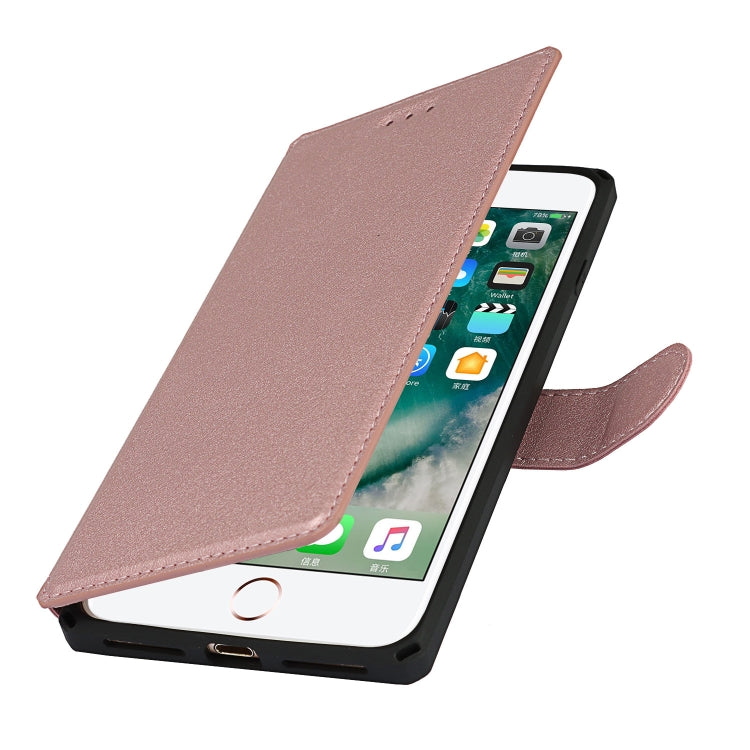 Plain Texture Horizontal Flip PU Leather Case with Holder & Card Slots & Photo Frame & Wallet & Strap For iPhone 7 Plus / 8 Plus