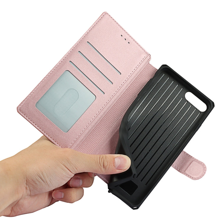 Plain Texture Horizontal Flip PU Leather Case with Holder & Card Slots & Photo Frame & Wallet & Strap For iPhone 7 Plus / 8 Plus