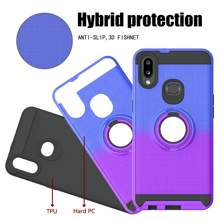 For Galaxy A10s 2 In 1 PC + TPU Protective Case with 360 Degrees Rotate Ring Holder