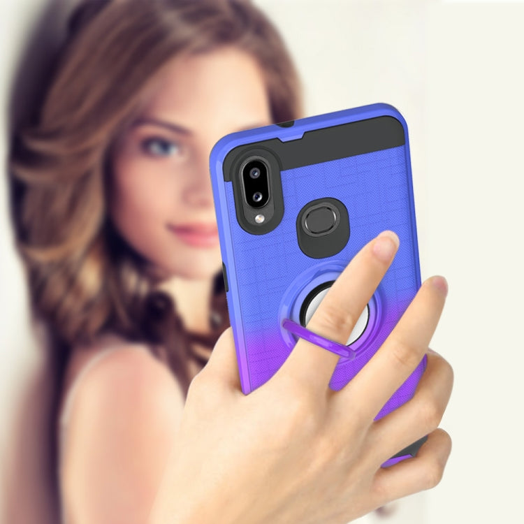 For Galaxy A10s 2 In 1 PC + TPU Protective Case with 360 Degrees Rotate Ring Holder
