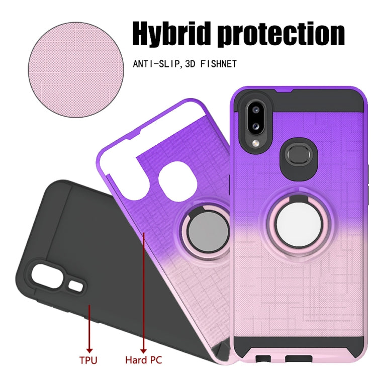 For Galaxy A10s 2 In 1 PC + TPU Protective Case with 360 Degrees Rotate Ring Holder
