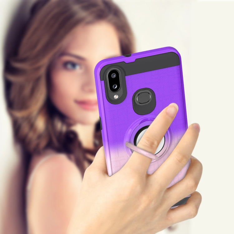 For Galaxy A10s 2 In 1 PC + TPU Protective Case with 360 Degrees Rotate Ring Holder