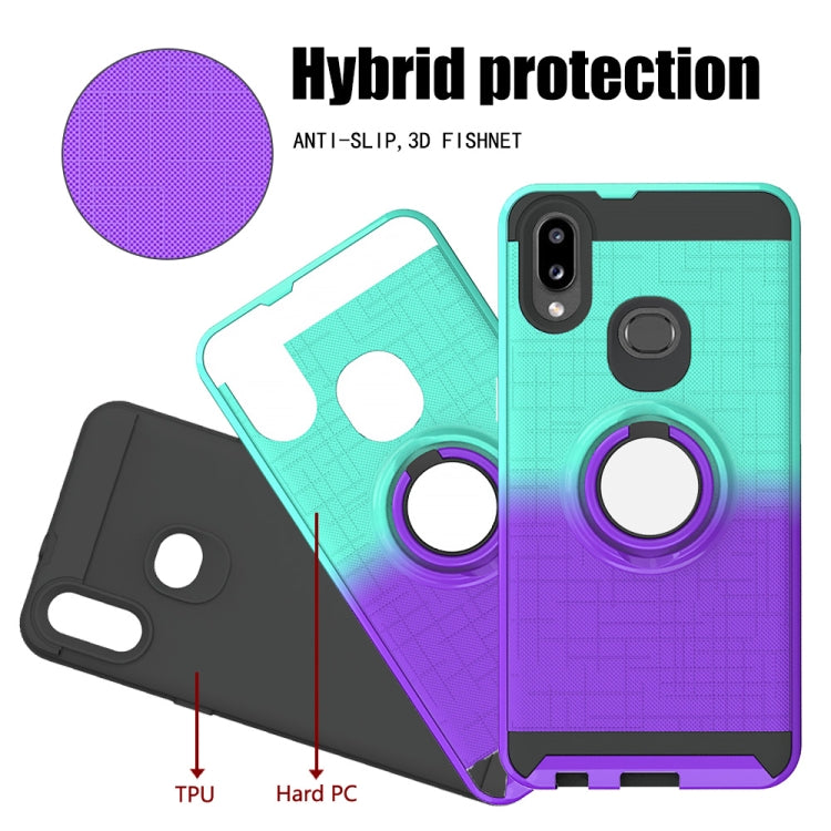 For Galaxy A10s 2 In 1 PC + TPU Protective Case with 360 Degrees Rotate Ring Holder