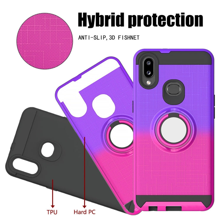 For Galaxy A10s 2 In 1 PC + TPU Protective Case with 360 Degrees Rotate Ring Holder