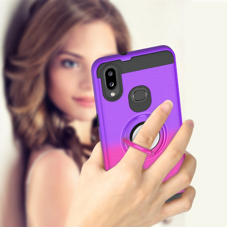 For Galaxy A10s 2 In 1 PC + TPU Protective Case with 360 Degrees Rotate Ring Holder