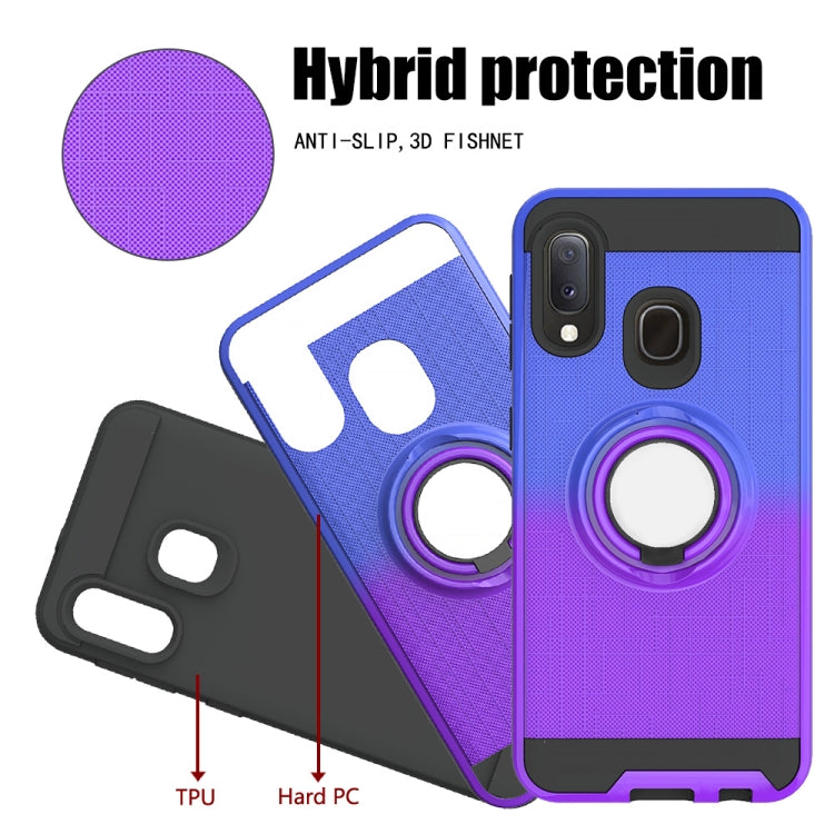 For Galaxy A20e / A10e 2 In 1 PC + TPU Protective Case with 360 Degrees Rotate Ring Holder
