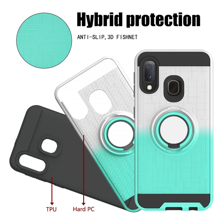 For Galaxy A20e / A10e 2 In 1 PC + TPU Protective Case with 360 Degrees Rotate Ring Holder