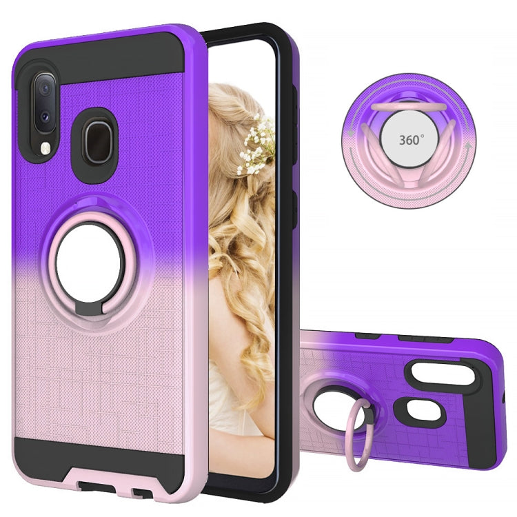 For Galaxy A20e / A10e 2 In 1 PC + TPU Protective Case with 360 Degrees Rotate Ring Holder