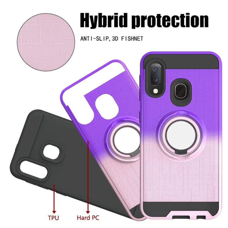 For Galaxy A20e / A10e 2 In 1 PC + TPU Protective Case with 360 Degrees Rotate Ring Holder