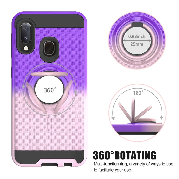 For Galaxy A20e / A10e 2 In 1 PC + TPU Protective Case with 360 Degrees Rotate Ring Holder