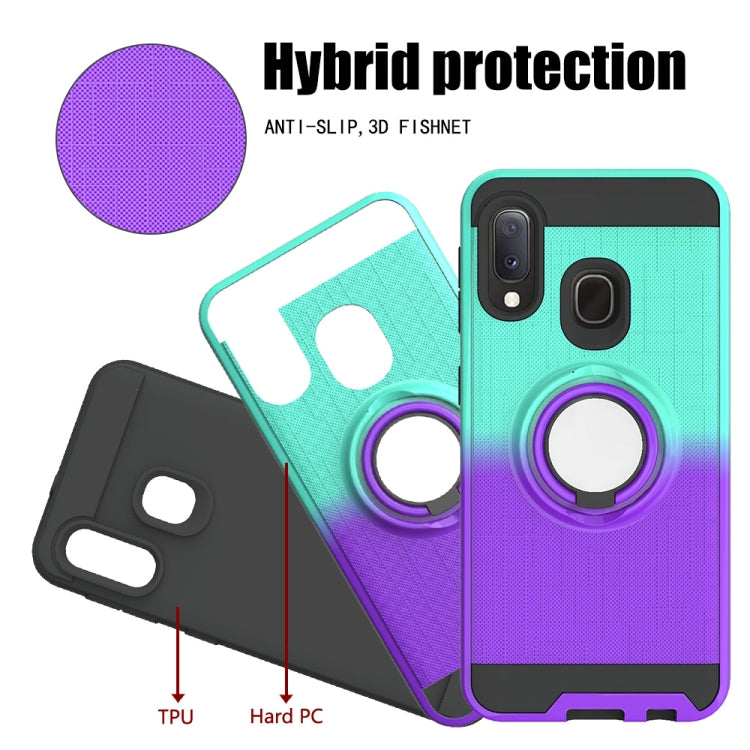 For Galaxy A20e / A10e 2 In 1 PC + TPU Protective Case with 360 Degrees Rotate Ring Holder