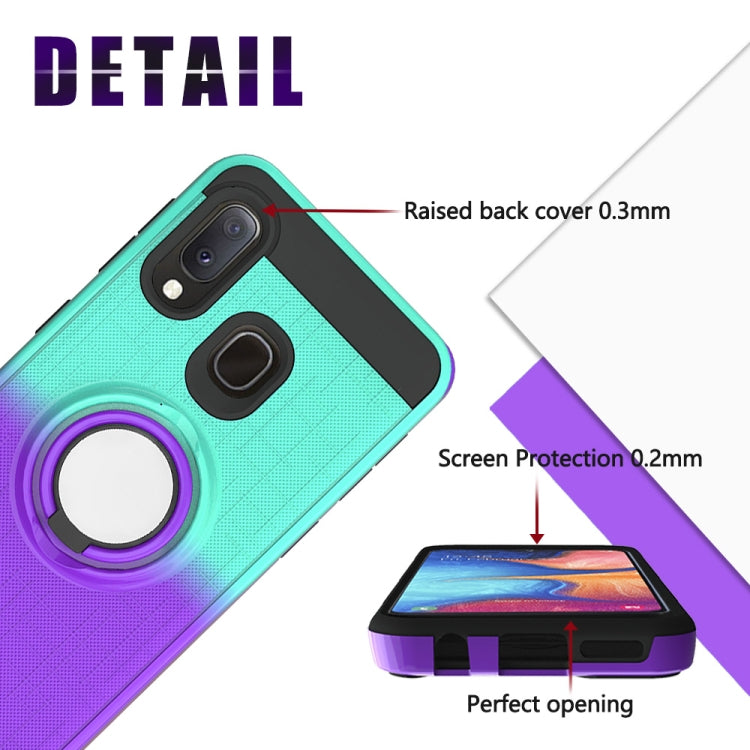 For Galaxy A20e / A10e 2 In 1 PC + TPU Protective Case with 360 Degrees Rotate Ring Holder