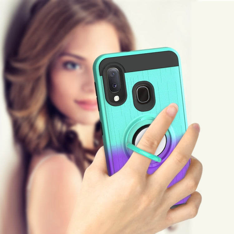 For Galaxy A20e / A10e 2 In 1 PC + TPU Protective Case with 360 Degrees Rotate Ring Holder