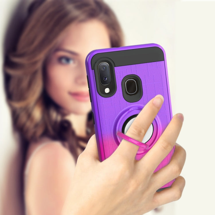 For Galaxy A20e / A10e 2 In 1 PC + TPU Protective Case with 360 Degrees Rotate Ring Holder