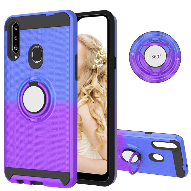 For Galaxy A20s 2 In 1 PC + TPU Protective Case with 360 Degrees Rotate Ring Holder