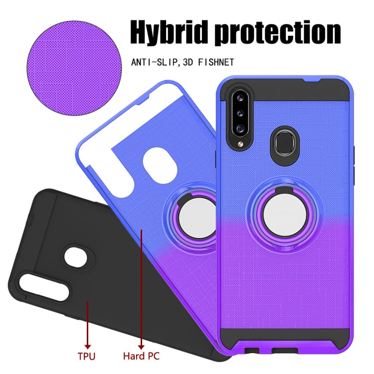 For Galaxy A20s 2 In 1 PC + TPU Protective Case with 360 Degrees Rotate Ring Holder