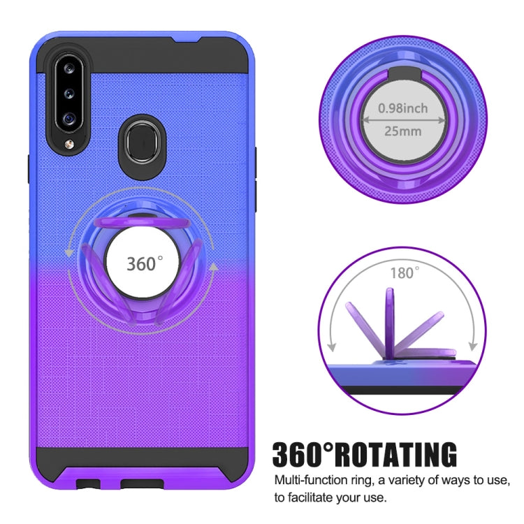For Galaxy A20s 2 In 1 PC + TPU Protective Case with 360 Degrees Rotate Ring Holder