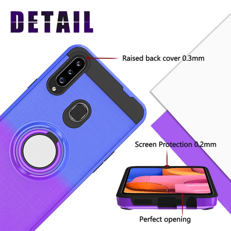 For Galaxy A20s 2 In 1 PC + TPU Protective Case with 360 Degrees Rotate Ring Holder