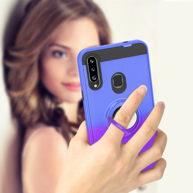 For Galaxy A20s 2 In 1 PC + TPU Protective Case with 360 Degrees Rotate Ring Holder