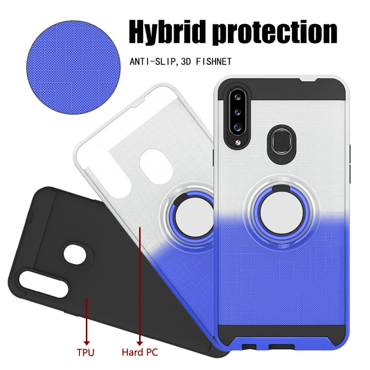 For Galaxy A20s 2 In 1 PC + TPU Protective Case with 360 Degrees Rotate Ring Holder