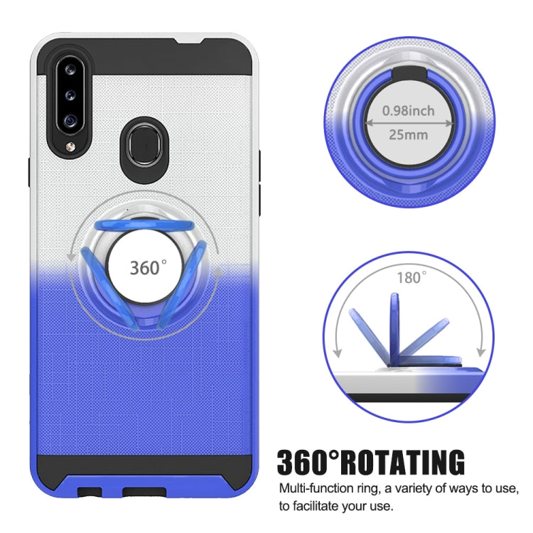 For Galaxy A20s 2 In 1 PC + TPU Protective Case with 360 Degrees Rotate Ring Holder