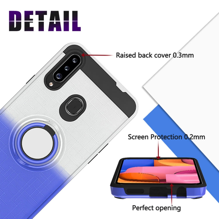 For Galaxy A20s 2 In 1 PC + TPU Protective Case with 360 Degrees Rotate Ring Holder