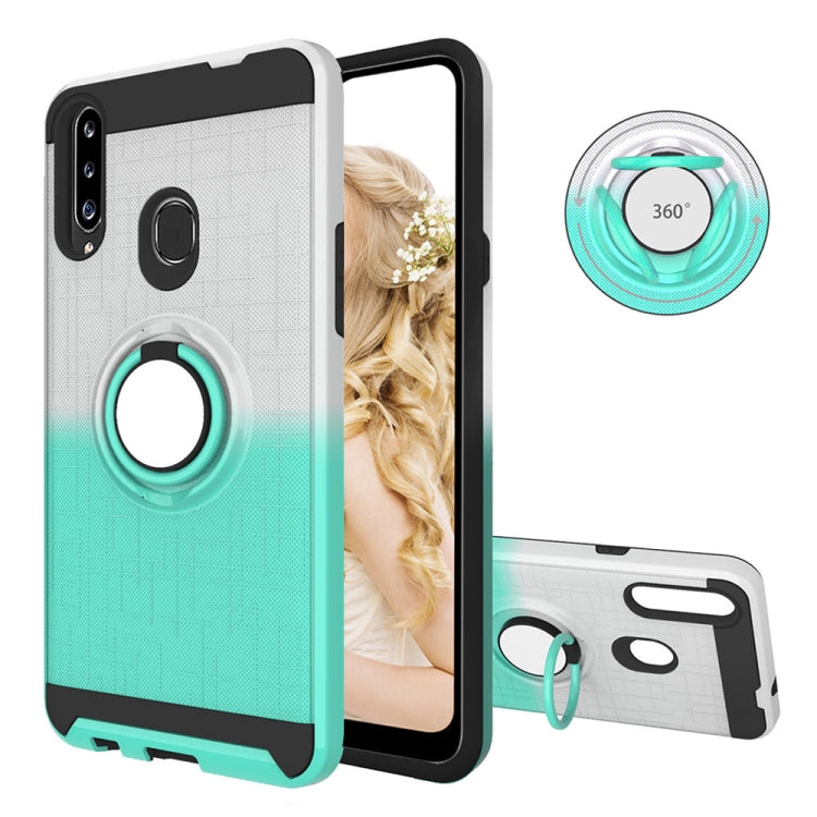 For Galaxy A20s 2 In 1 PC + TPU Protective Case with 360 Degrees Rotate Ring Holder