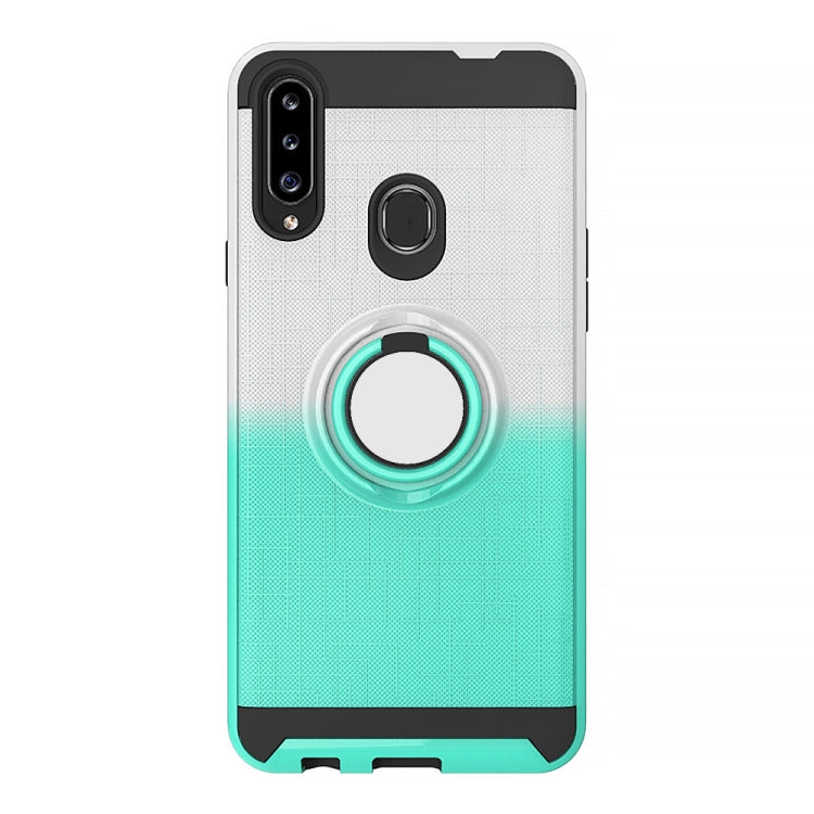 For Galaxy A20s 2 In 1 PC + TPU Protective Case with 360 Degrees Rotate Ring Holder
