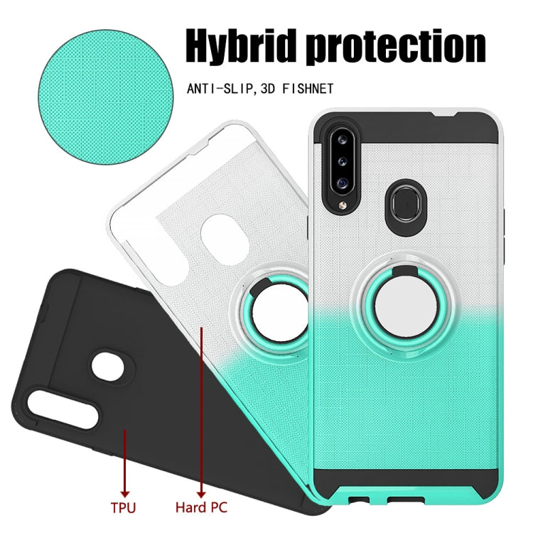 For Galaxy A20s 2 In 1 PC + TPU Protective Case with 360 Degrees Rotate Ring Holder