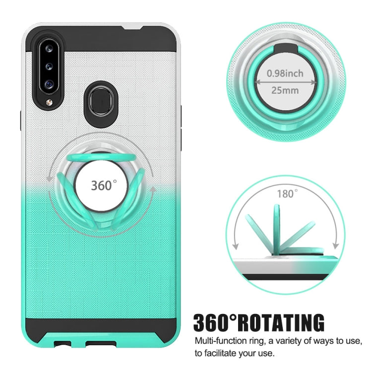 For Galaxy A20s 2 In 1 PC + TPU Protective Case with 360 Degrees Rotate Ring Holder