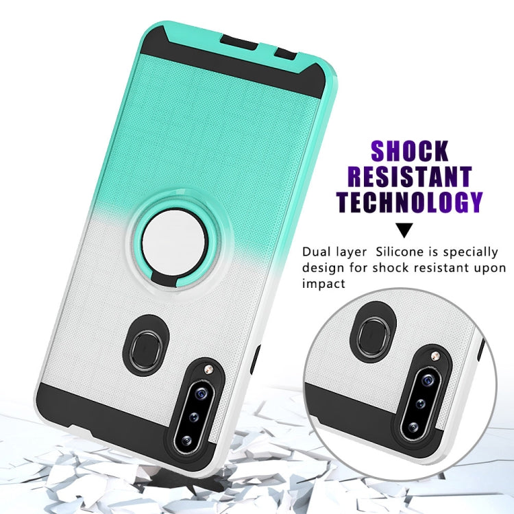 For Galaxy A20s 2 In 1 PC + TPU Protective Case with 360 Degrees Rotate Ring Holder
