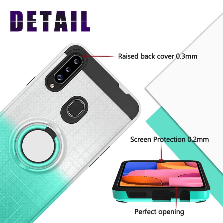 For Galaxy A20s 2 In 1 PC + TPU Protective Case with 360 Degrees Rotate Ring Holder