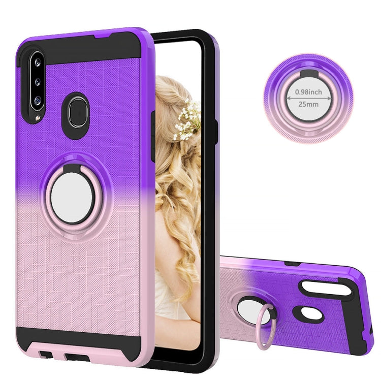 For Galaxy A20s 2 In 1 PC + TPU Protective Case with 360 Degrees Rotate Ring Holder