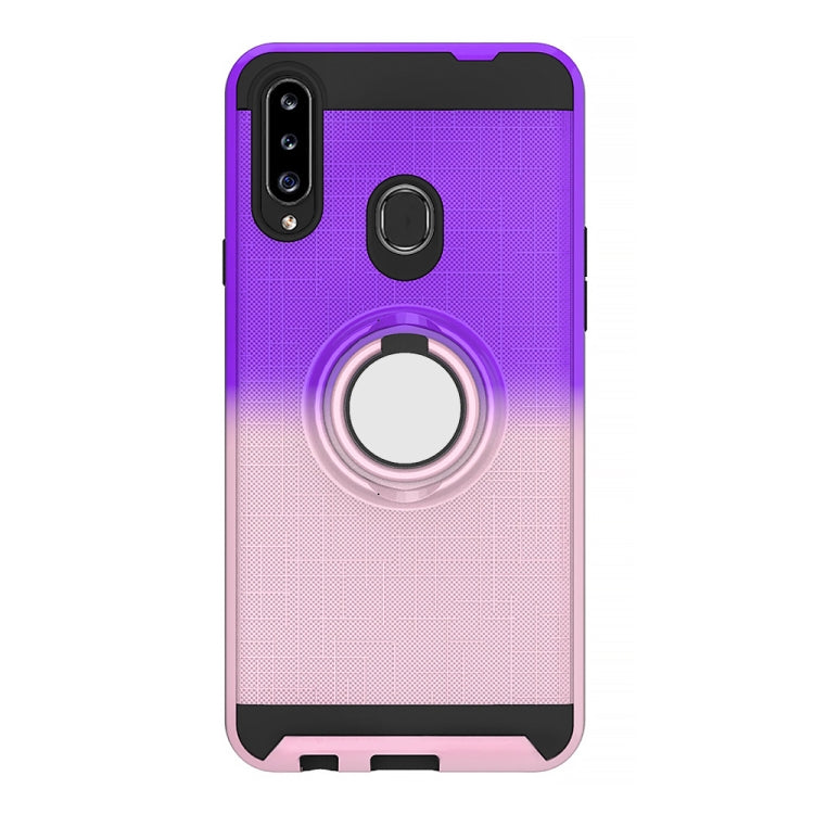 For Galaxy A20s 2 In 1 PC + TPU Protective Case with 360 Degrees Rotate Ring Holder