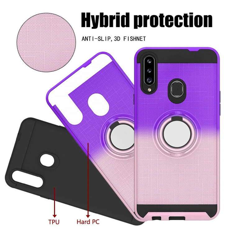 For Galaxy A20s 2 In 1 PC + TPU Protective Case with 360 Degrees Rotate Ring Holder
