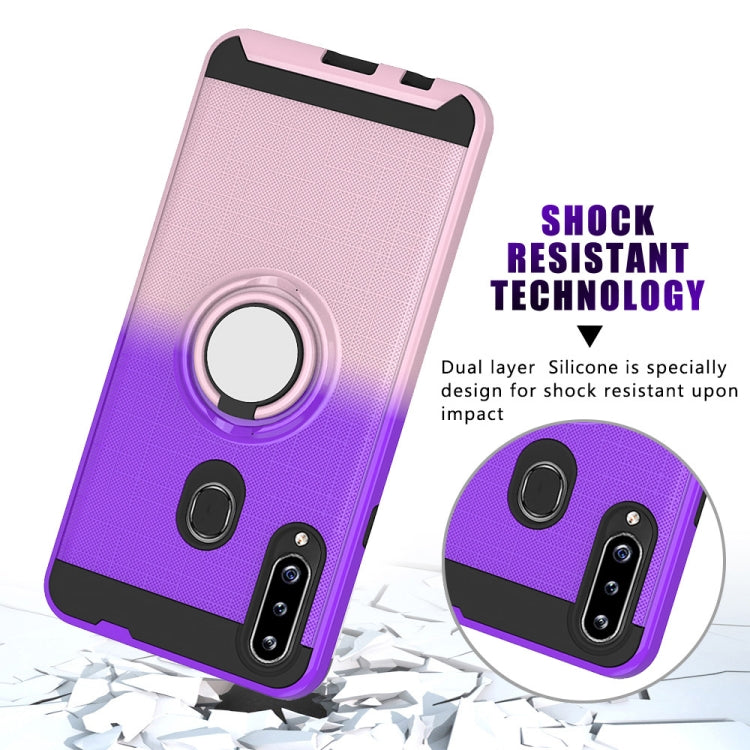 For Galaxy A20s 2 In 1 PC + TPU Protective Case with 360 Degrees Rotate Ring Holder
