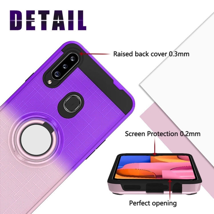 For Galaxy A20s 2 In 1 PC + TPU Protective Case with 360 Degrees Rotate Ring Holder