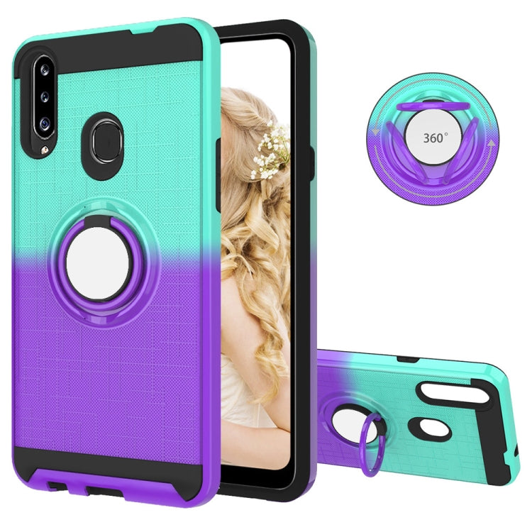 For Galaxy A20s 2 In 1 PC + TPU Protective Case with 360 Degrees Rotate Ring Holder