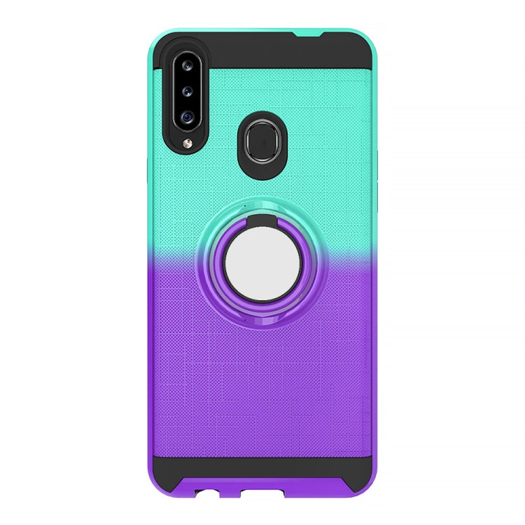 For Galaxy A20s 2 In 1 PC + TPU Protective Case with 360 Degrees Rotate Ring Holder